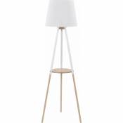 Lampadaire d'intérieur VAIO trépied en bois blanc au design moderne en style scandinave E27 H:148 cm