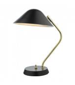 Lampe de table Erna Laiton poli,noir satiné 1 ampoule 39cm