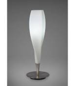 Lampe de Table Neo 1 Ampoule E27, nickel satiné/verre blanc dépoli