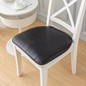 L&h-cfcahl - Coussin de chaise en cuir imperméable et anti-taches 50x50cm Fer à cheval noir