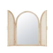 Miroir persiennes en cannage beige 48x71