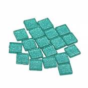 MosaixPro 15 x 15 x 4 mm 200 g 95-Piece Paillettes en Verre, carrelage, Turquoise