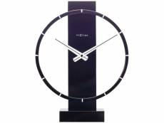 Nextime - horloge de table/ horloge murale - 34 x 27 cm - bois/acier - noir - 'carl small'