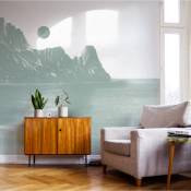 Papier peint panoramique prendre le large vert 255x250cm