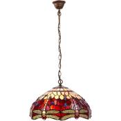Petite lampe de table avec base en fer en forme de Tiffany diamètre 20 cm Série Ivoire N'inclut pas l'ampoule Assemblage requis Non
