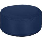 Relaxdays - Pouf gonflable, tabouret rond, h x d : 26 x 56 cm, pour extérieur (jardin, balcon, camping), bleu
