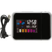 Réveil électronique multifonctionnel avec écran couleur LCD, horloge météo de Projection