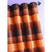 Rideau Jacquard grosses rayures horizontales Marron chocolat 140x260 cm - Marron chocolat