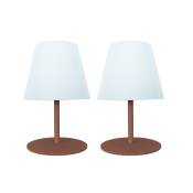 Set de 2 lampes de table Plastique Terracotta H16cm