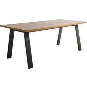 Table 200x90 cm chêne naturel avec pieds en métal