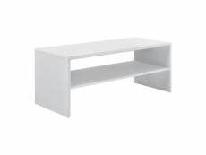 Table basse de salon avec rangement panneau de fibre de bois 100 cm blanc helloshop26 03_0004130