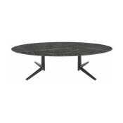 Table basse ovale effet marbre noir 192x118 Multiplo