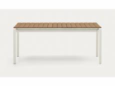Table de jardin extensible en bois et aluminium - longueur 180 - 240 x profondeur 100 x hauteur 76 cm