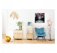 Tableau en verre femme fleurs pastel Kare Design Tableau - 80x80cm