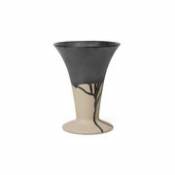 Vase Flores / Ø 18 x H 23 cm - Ferm Living noir en céramique