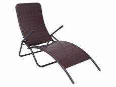 Vidaxl chaise longue pliable rotin synthétique marron 42945