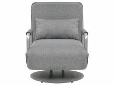 Vidaxl fauteuil pivotant et canapé-lit gris clair tissu 244666