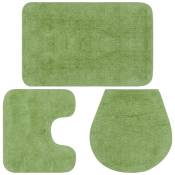 Vidaxl - Jeu de tapis de salle de bain 3 pcs Tissu Vert