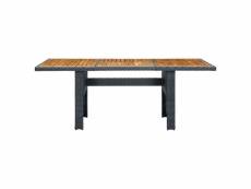 Vidaxl table de jardin gris foncé résine tressée et bois d'acacia 313310