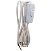 Zenitech - Cordon avec interrupteur pour luminaire 1,5m Blanc Blanc