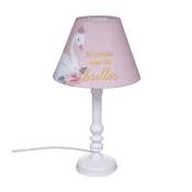 Atmosphera - Lampe à poser déco Princesse D 20 cm x H 36 cm Rose/blanc