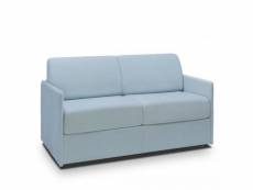 Canapé lit express colosse couchage 120 cm matelas épaisseur 22 cm à mémoire de forme velours bleu pastel 20100990276