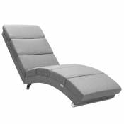 Casaria - Méridienne London Chaise de relaxation Chaise longue d'intérieur design Fauteuil relax salon Tissu gris