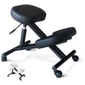 Chaise de bureau ergonomique siège assis-genoux similicuir Balancesteel Couleur: Noir