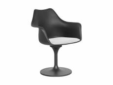 Chaise de salle à manger avec accoudoirs - chaise pivotante noire - tulipan blanc