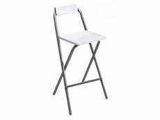 Chaise haute pliante bar blanc Azura-42551
