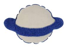 Coussin Saturne en coton blanc et bleu 40x60