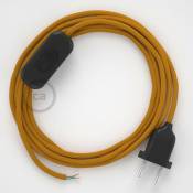 Creative Cables - Cordon pour lampe, câble RM25 Effet Soie Moutarde 1,80 m. Choisissez la couleur de la fiche et de l'interrupteur Noir