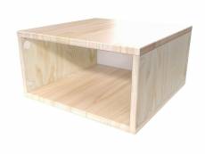 Cube de rangement bois 50x50 cm 50x50 vernis naturel