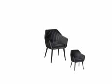 Duo de fauteuils anthracite-bois - kis - l 61 x l 59 x h 86 cm - neuf