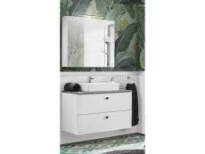 Ensemble meuble vasque à poser + armoire miroir - 100 cm - cuba white