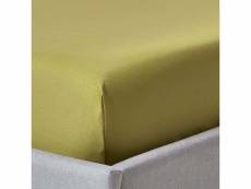 Homescapes drap-housse uni 150 x 200 cm 100 % coton égyptien 1000 fils coloris vert olive BT1490C