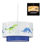 Lampe suspension Dinosaure,abat-jour rond motifs animaux,