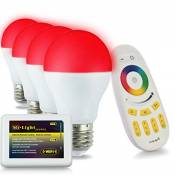 Lighteu, 4 x Lampe LED WiFi Colorée RVB plus blanc