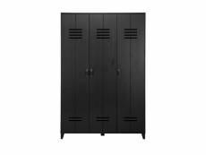 Locker - armoire vestiaire 3 portes - couleur - noir 400420-Z
