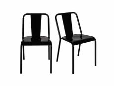 Lot de 2 chaises de café empilables paulin MC-062A-X2-G-BLACK