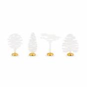 Marque-place Barkplace Tree / Set de 4 sapins en acier - H 4 cm - Alessi blanc en métal