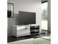 Meuble tv / banc tv - tenus single - 100 cm - blanc mat / blanc brillant - sans led