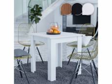Miadomodo® table à manger - carée, 80x80x76,5 cm, pour 4 personnes, en mdf, contemporaine, finition blanc - pour salle à manger, salle de séjour, cuis