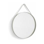 Miroir rond en acier gris clair 70 cm Strap - Hay