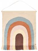 OyOy Mini Follow The Rainbow Rug - Décoration pour chambre d'enfant - Motif arc-en-ciel - Couleurs pastel - 115 x 100 cm - Coton