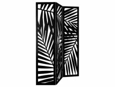 Paravent contemporain en bois coloris noir - 120 x