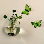 Pot de fleurs à suspendre au mur en verre transparent