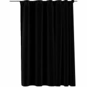 Rideau occultant d'aspect de lin avec crochets Noir 290x245 cm - Inlife