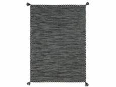 Sahara - tapis 100% coton tissé et tressé gris 190x290