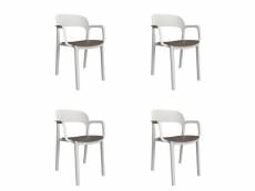 Set 4 fauteuil ona assise colorée - resol - beige - fibre de verre, polypropylène 568x521x795mm